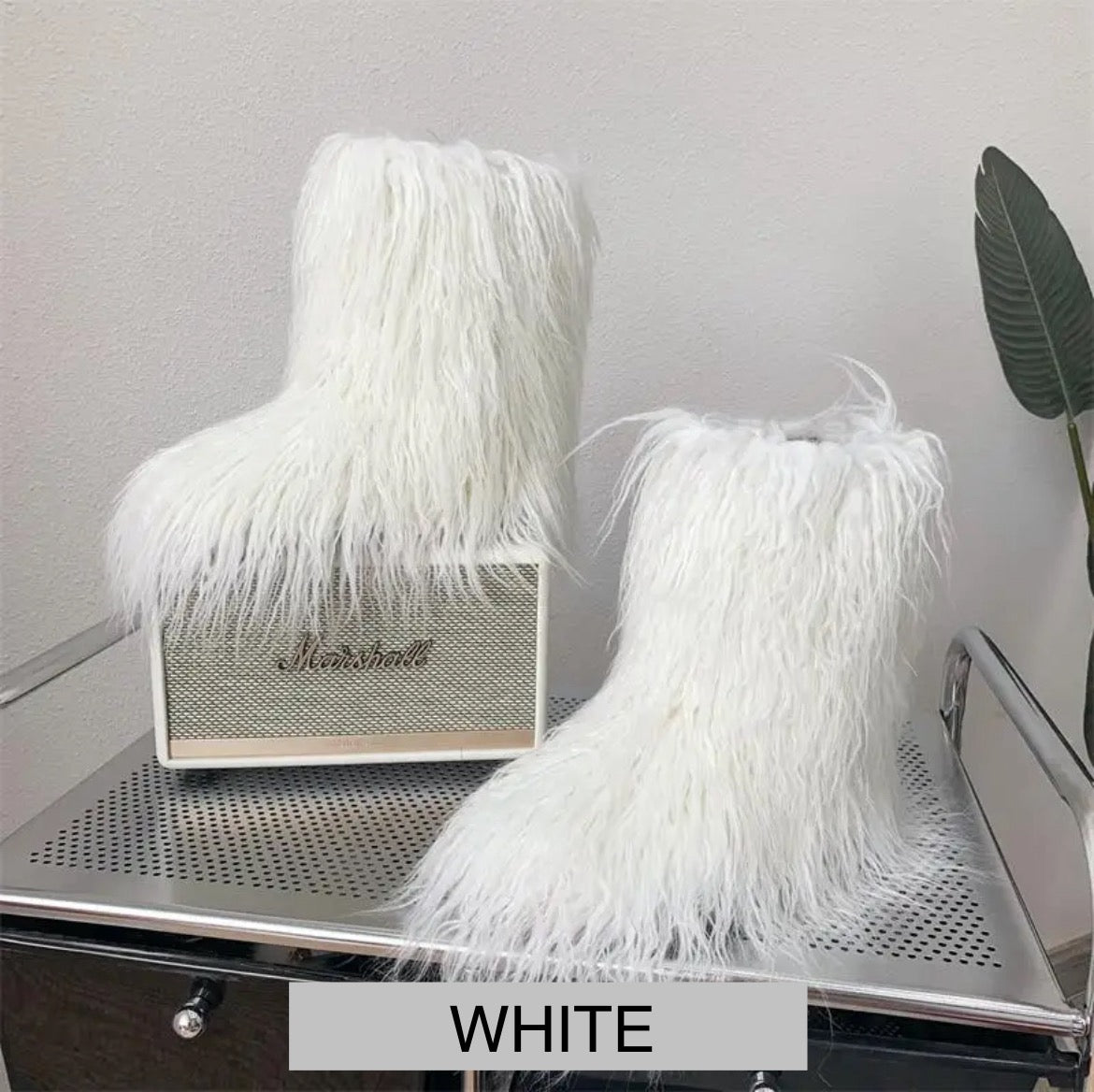 Faux Mongolian Fur Boots